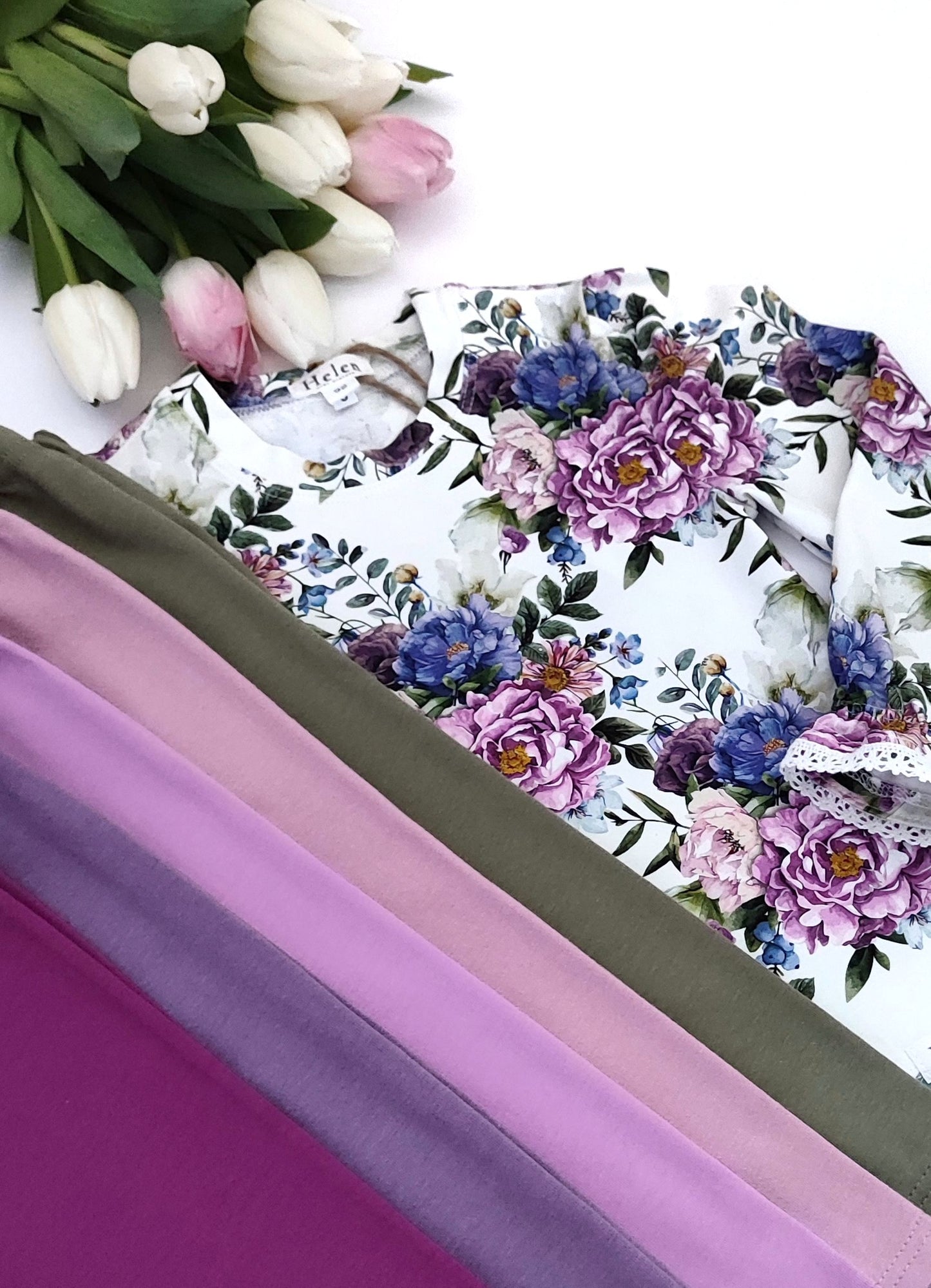 Purple garden long sleeve top
