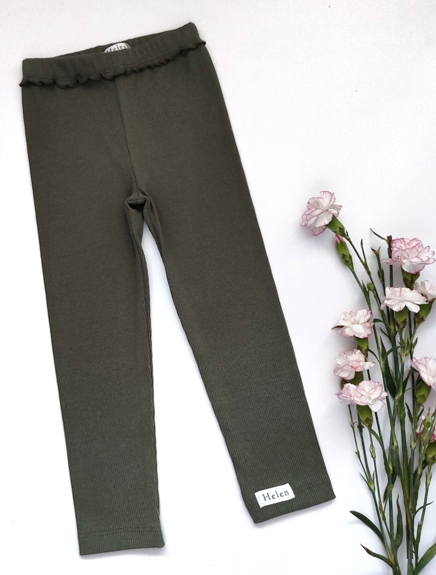 Cotton ribbed leggings