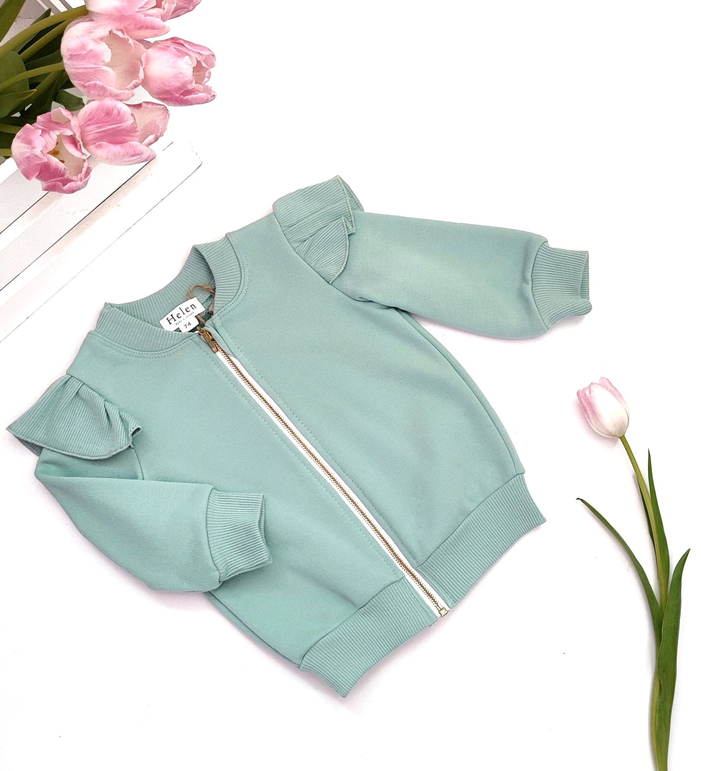Zip-up cotton sweatshirt