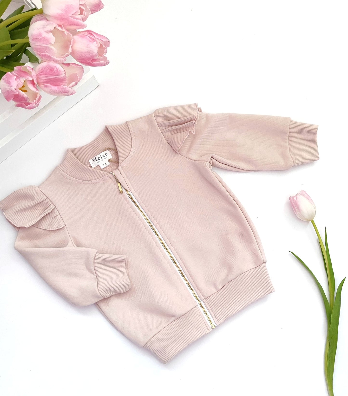 Zip-up cotton sweatshirt