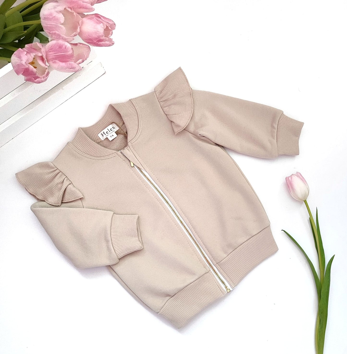 Zip-up cotton sweatshirt