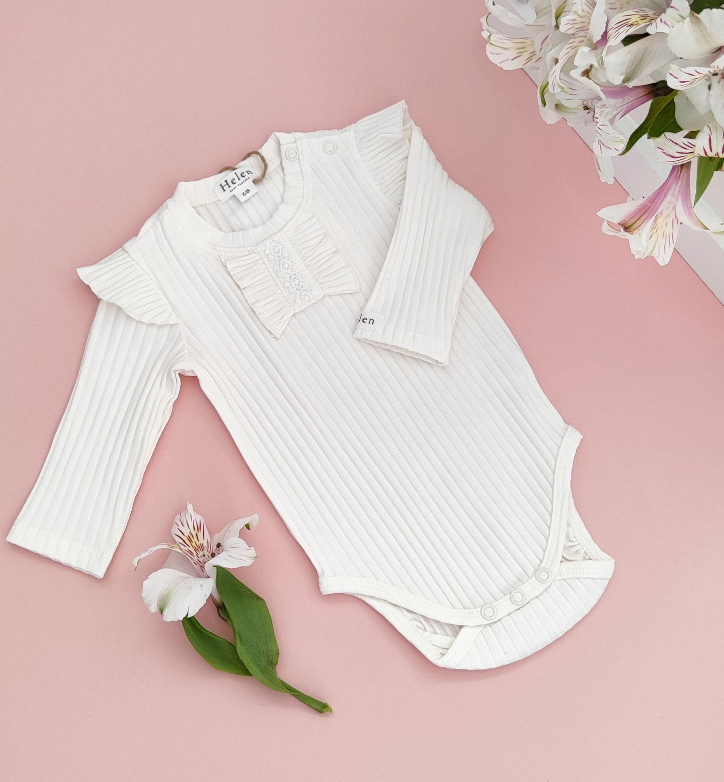 Ribbed cotton bodysuit