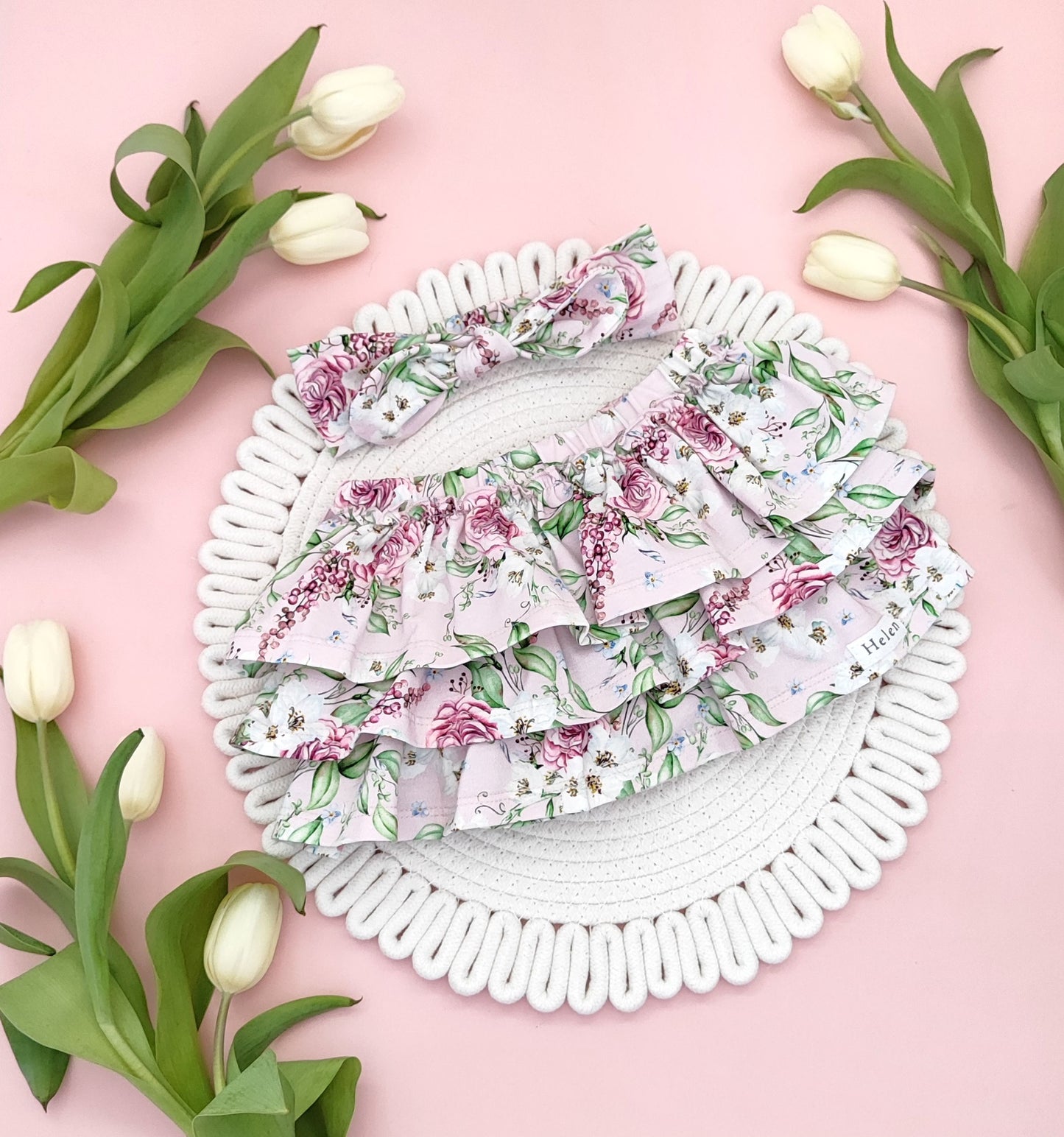 Printed bloomers pink roses