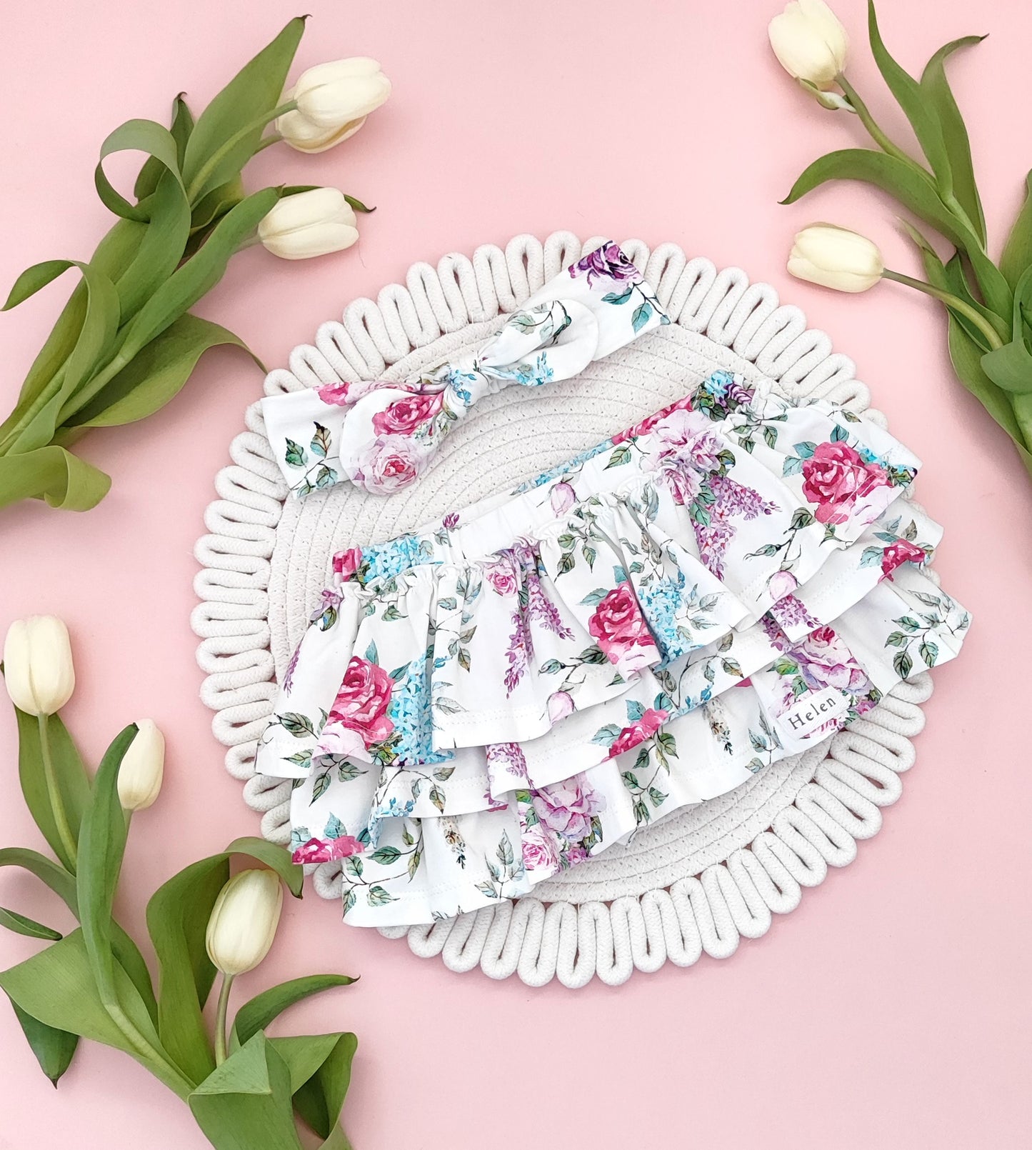 Printed skirt lilac bouquets