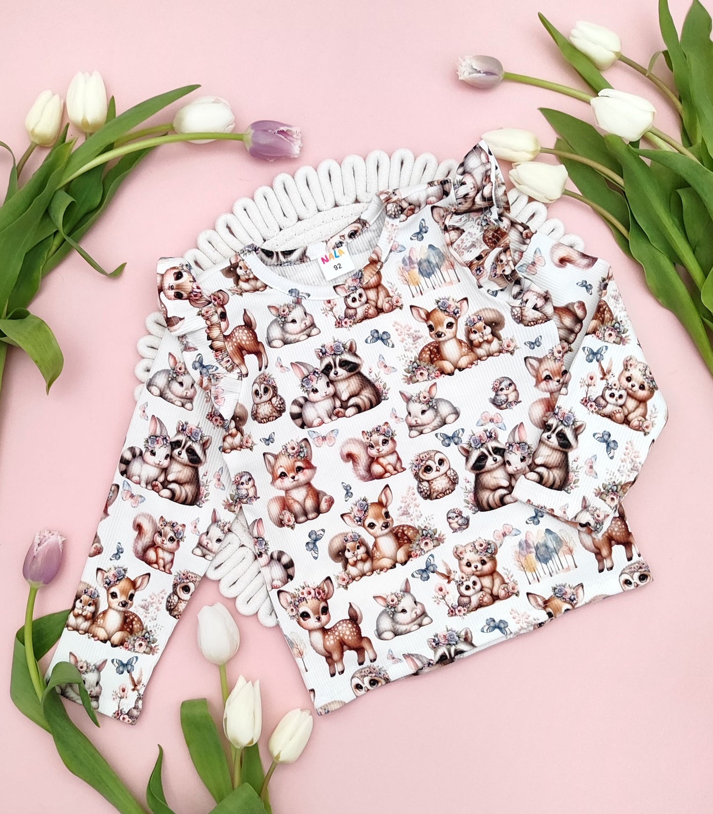 Woodland animals long sleeve top