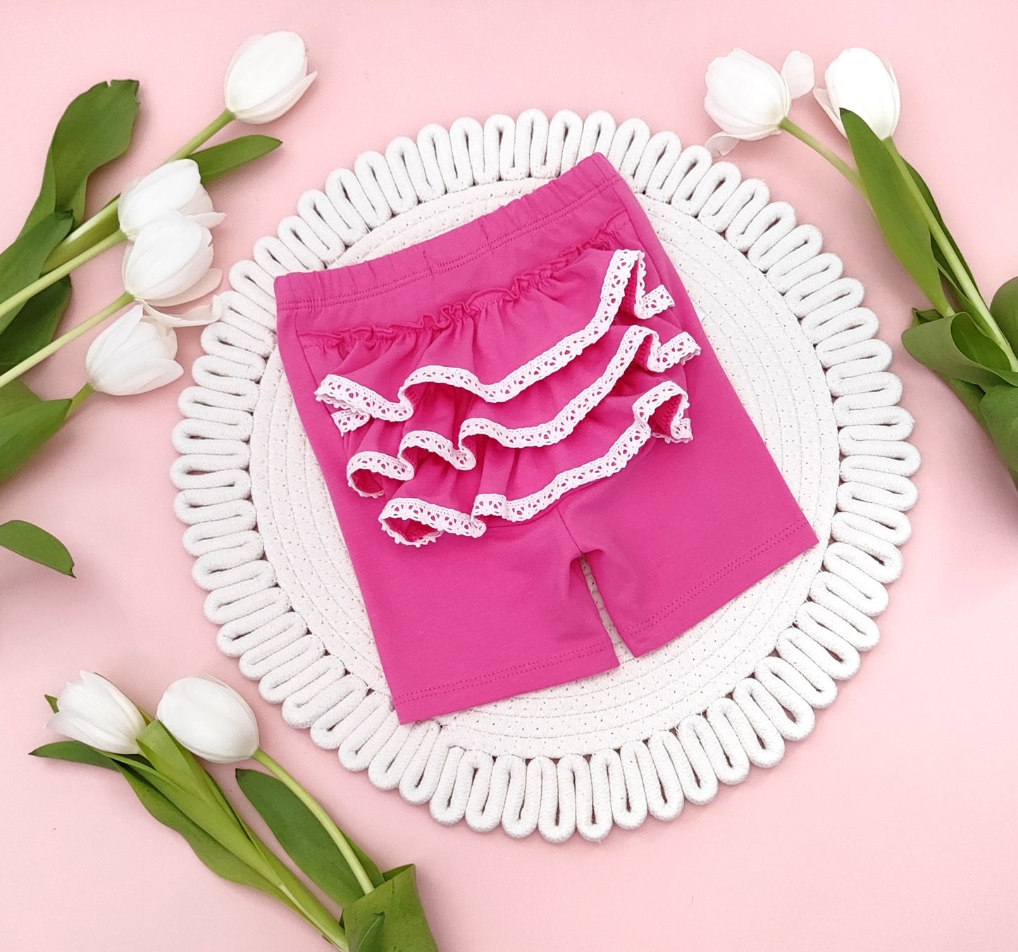 One colour cycling shorts with frills