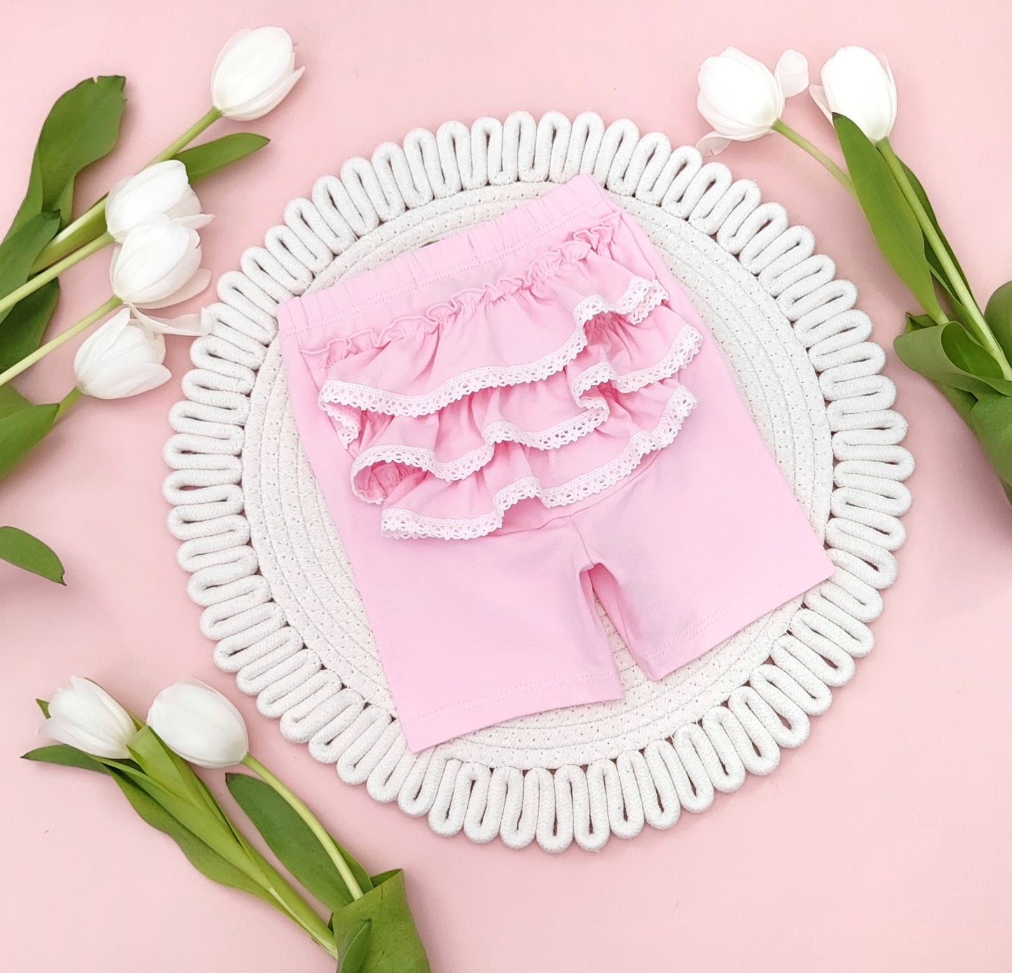 One colour cycling shorts with frills