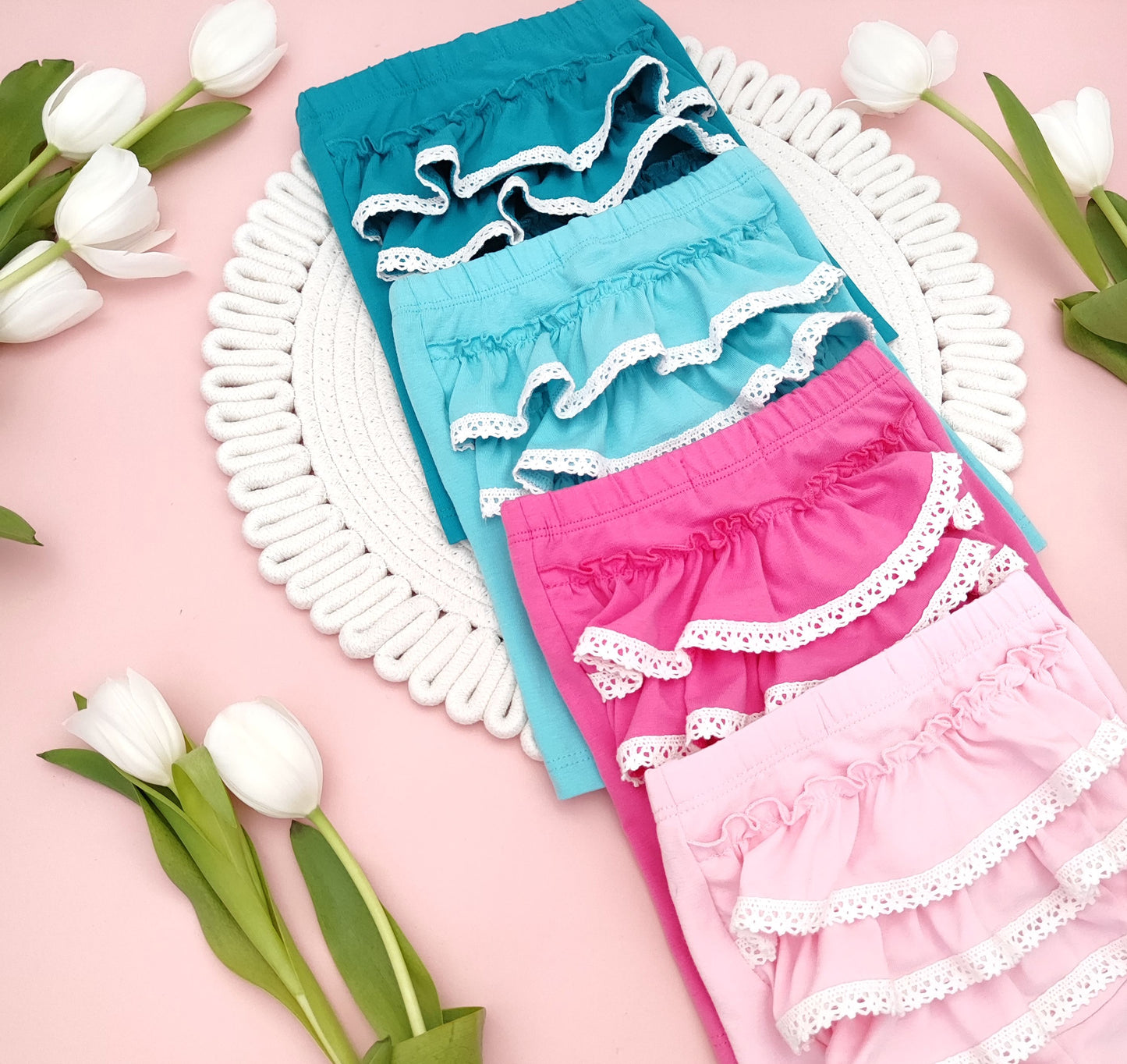 One colour cycling shorts with frills