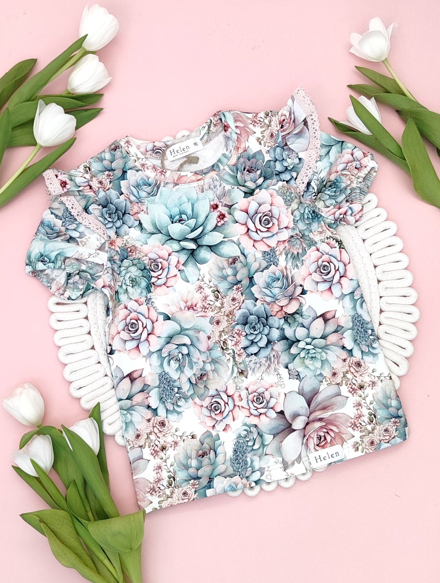 Succulents short sleeve top
