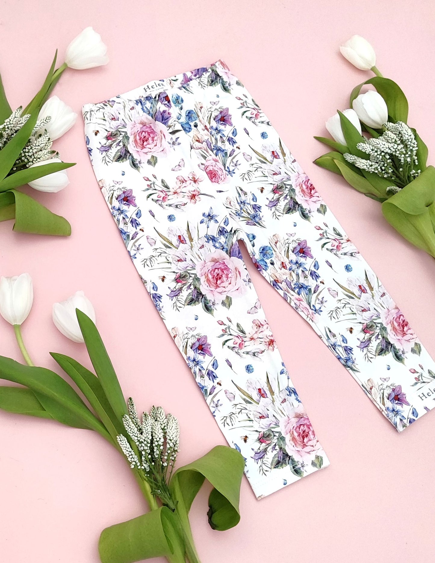 Blue flower leggings