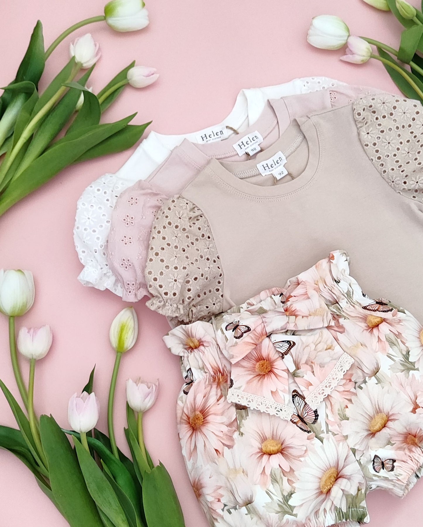 Short laced sleeve top