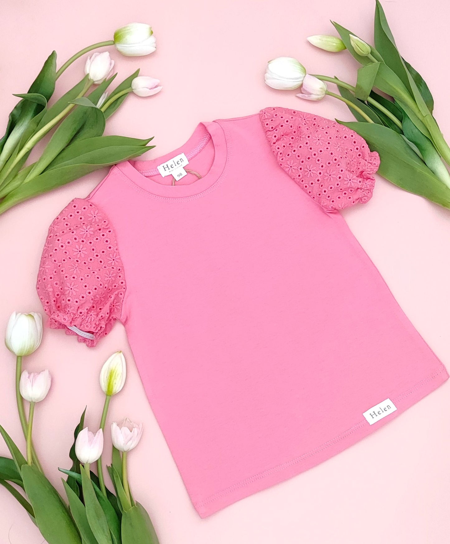 Short laced sleeve top