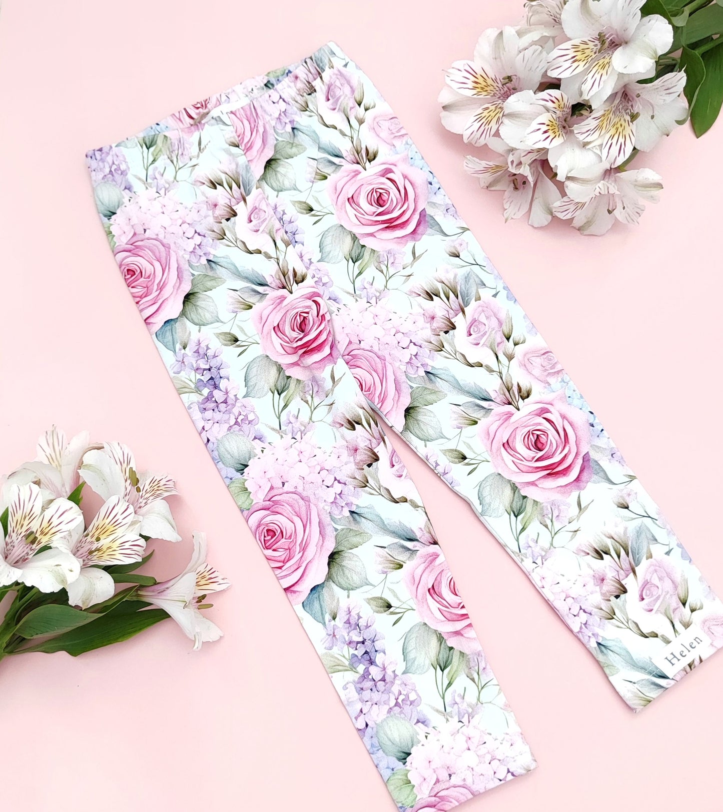 Hydrangea garden leggings