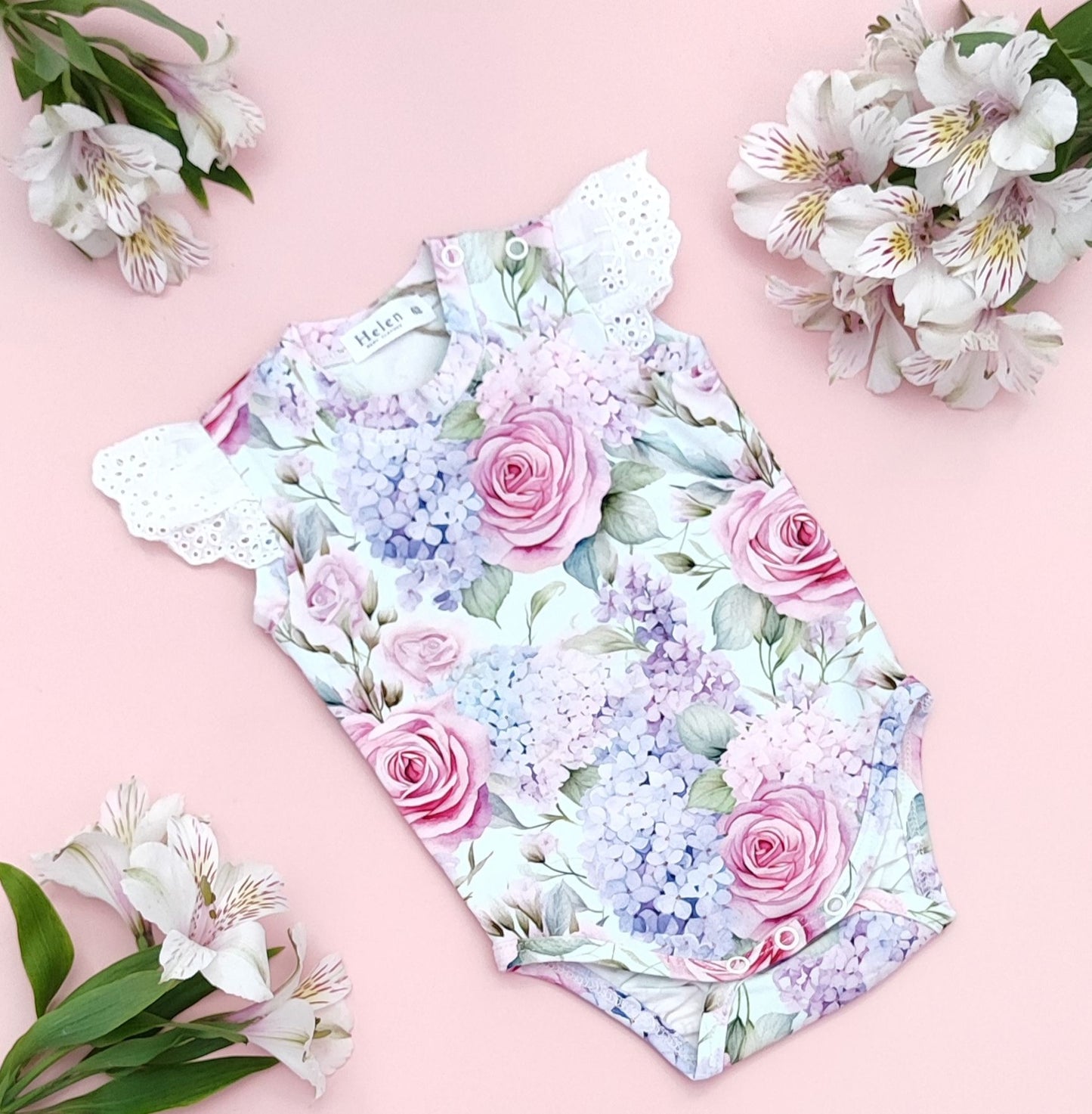 Hydrangea garden bodysuit