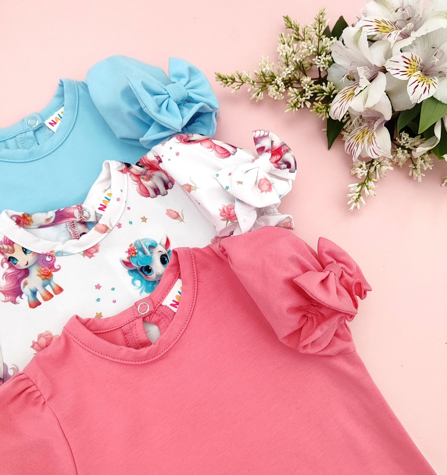 Unicorns one colour puff sleeve bodysuit