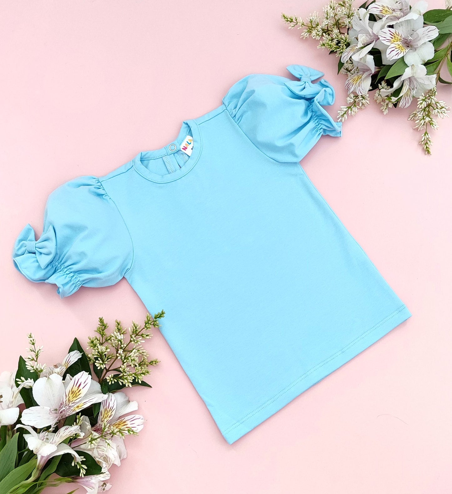 Unicorns one colour puff sleeve top