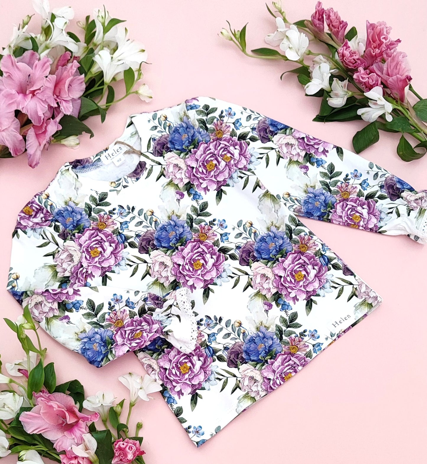 Purple garden long sleeve top