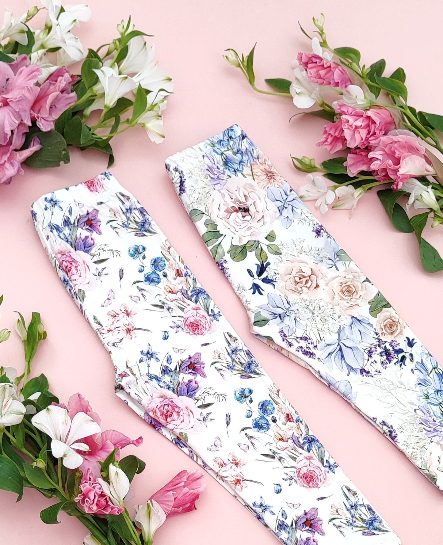 Blue flower leggings