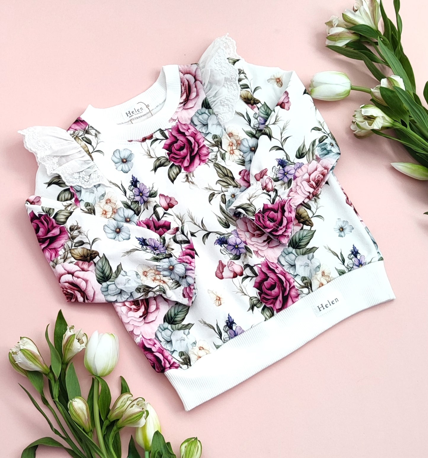 Amaranth roses sweatshirt