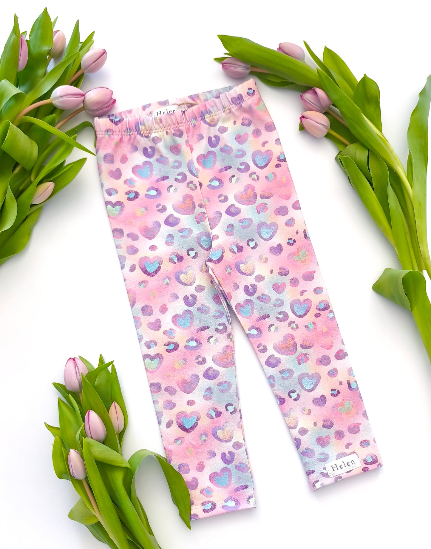Rainbow hearts leggings