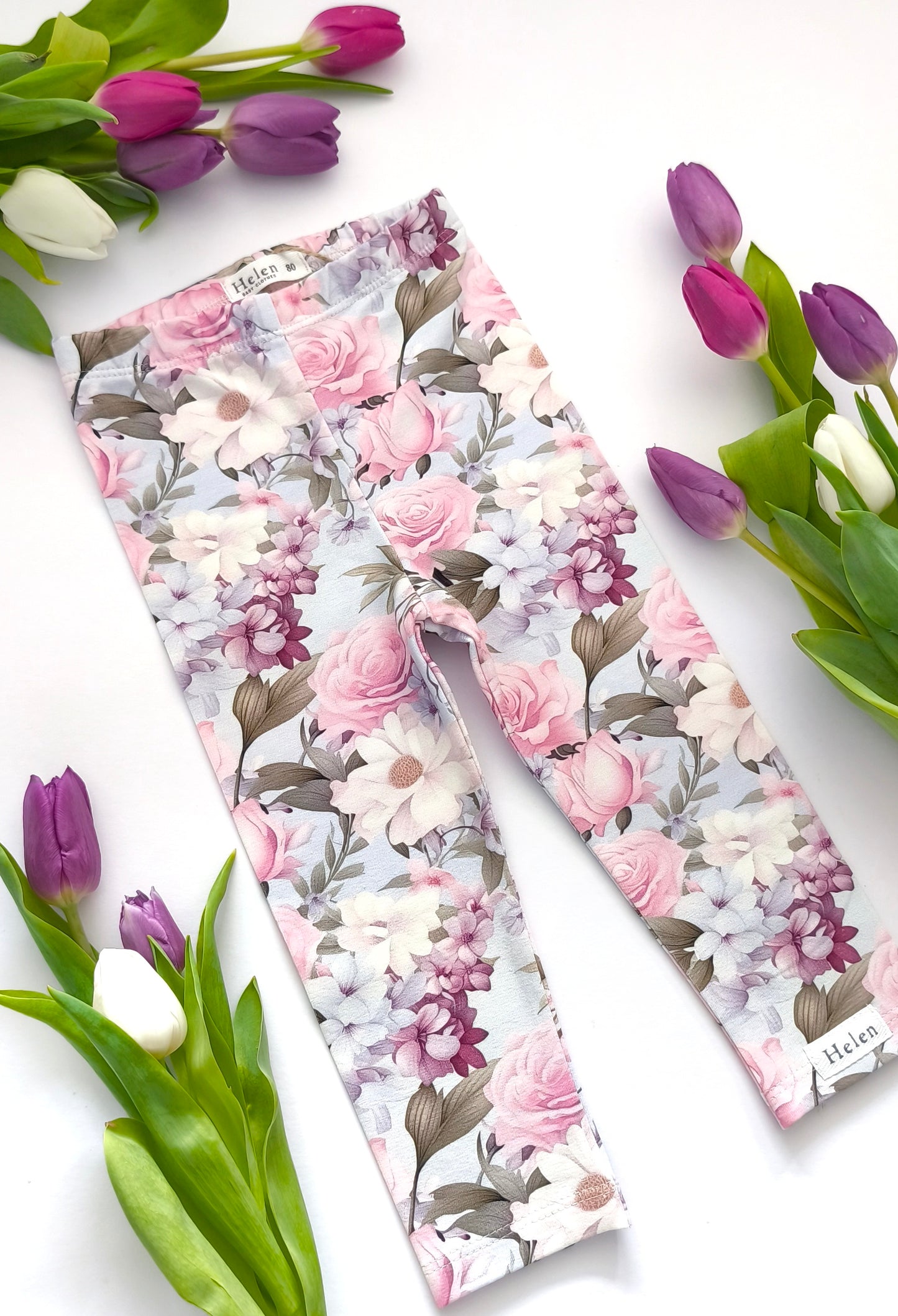 Romantic baby blue leggings