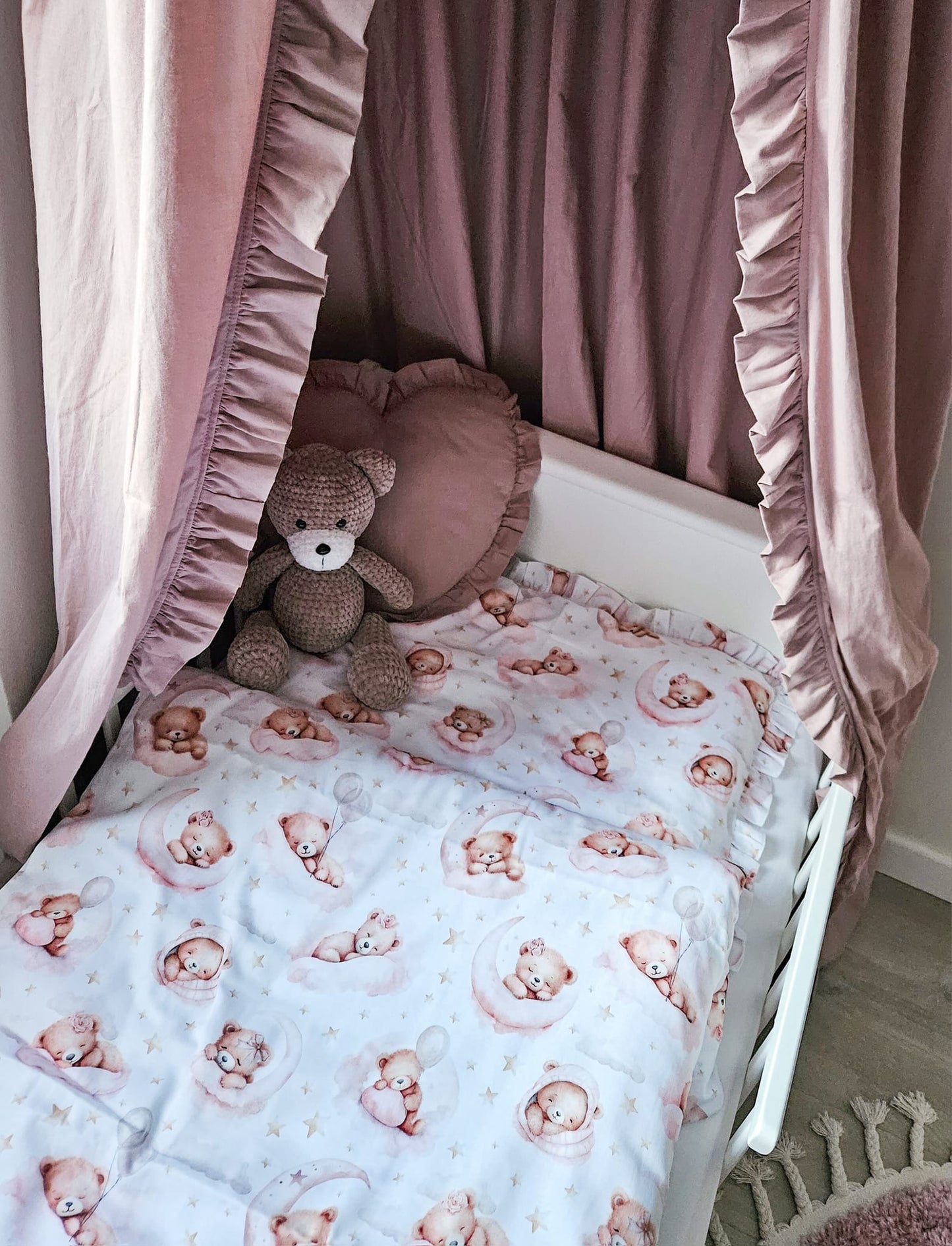 Sleeping bears - pink bedding set