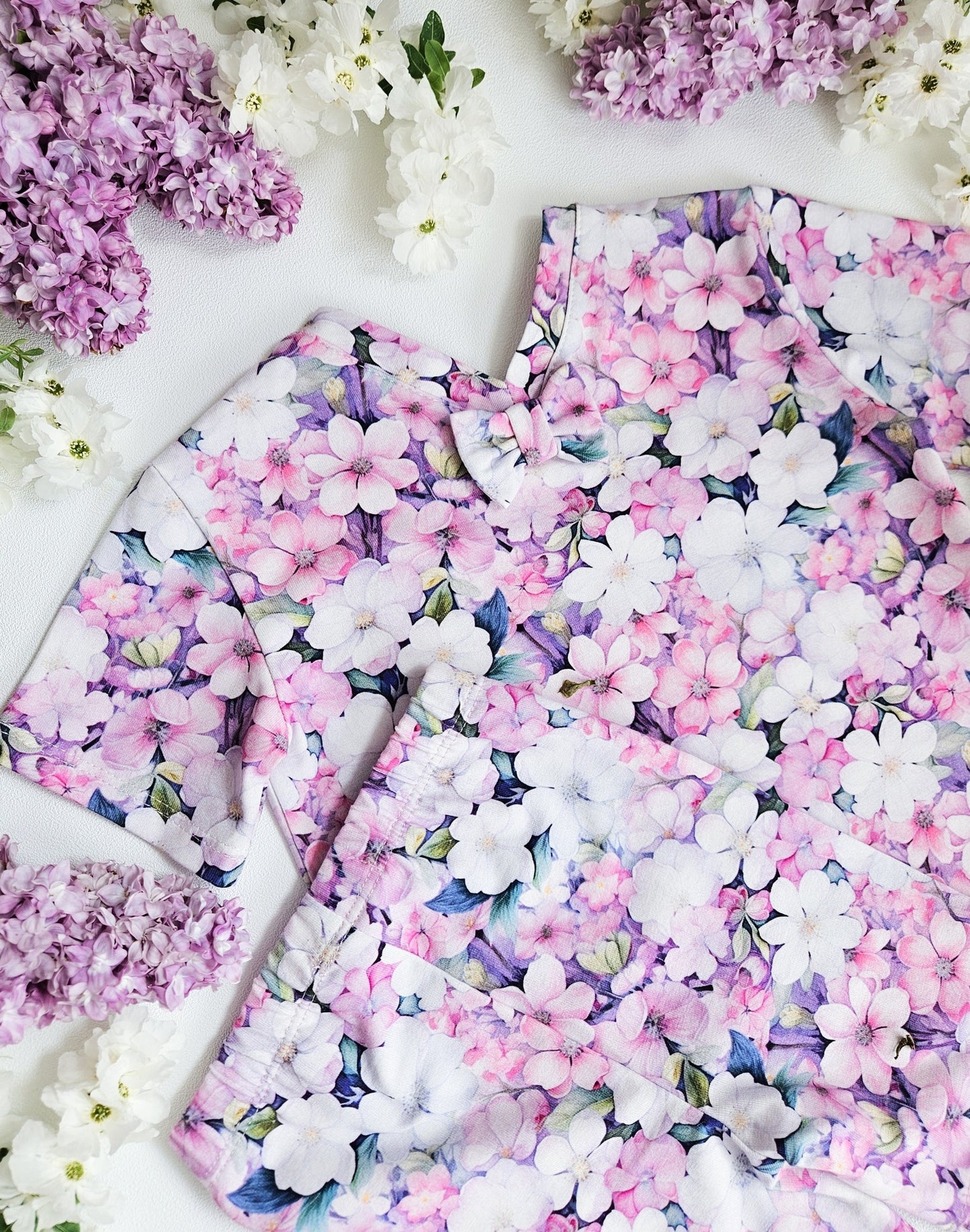 Little bow printed cycling shorts