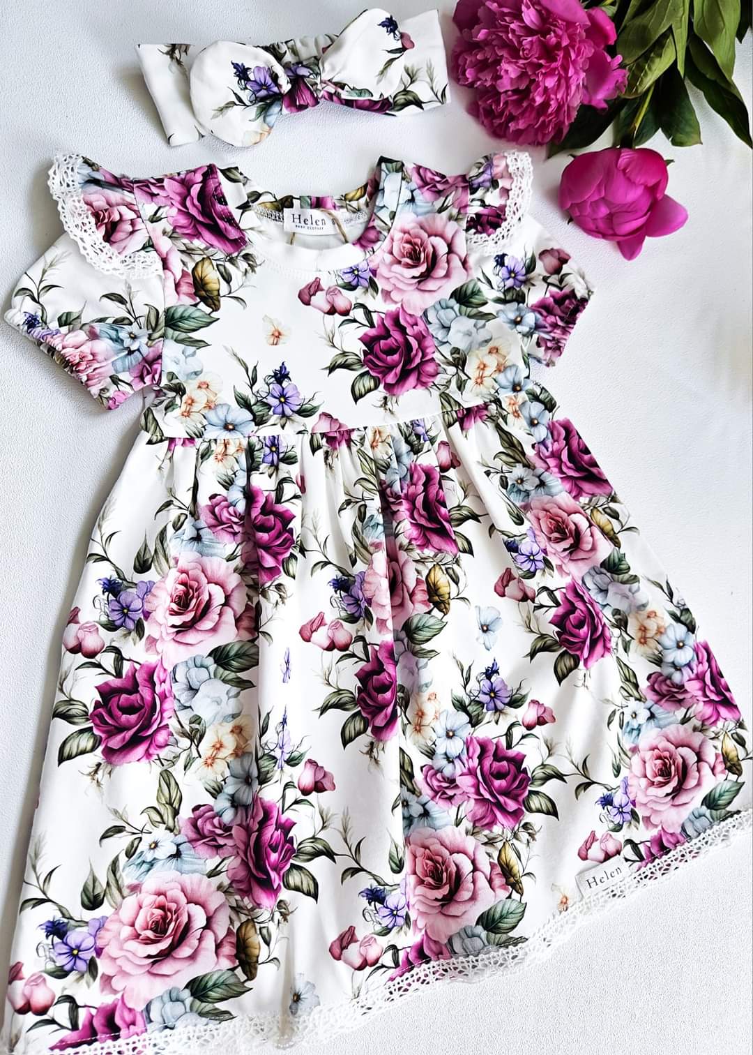 Amaranth roses dress