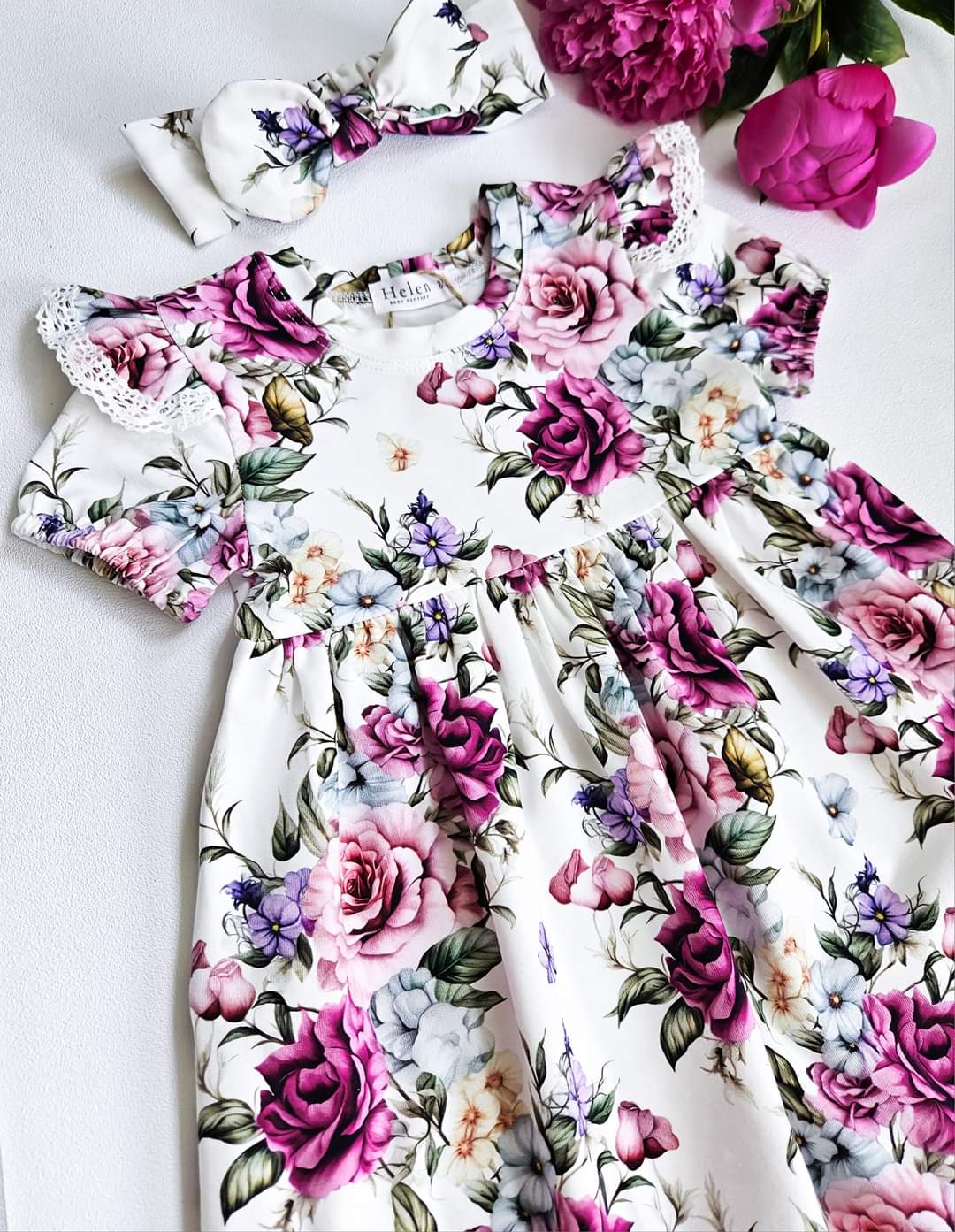 Amaranth roses dress