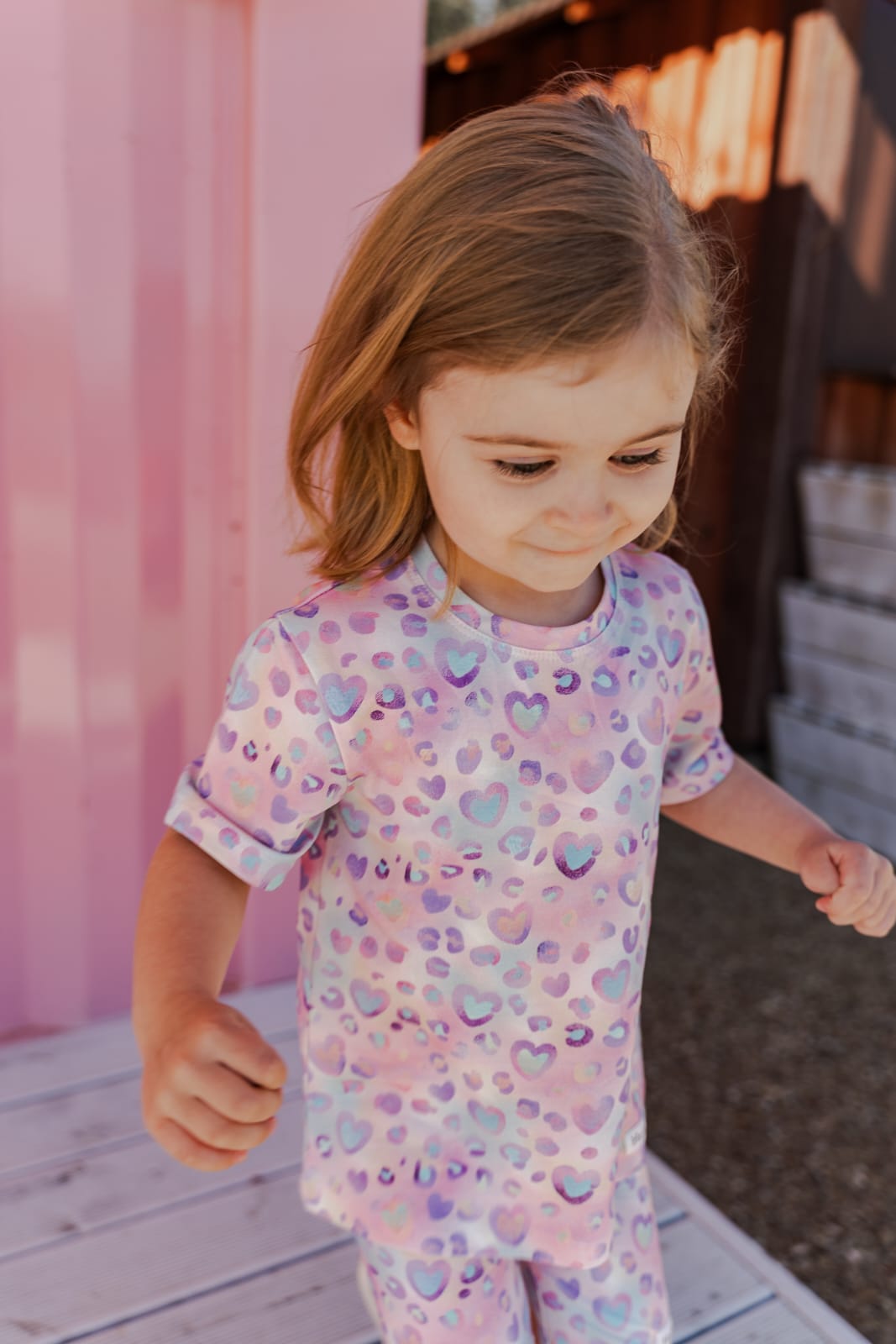 Rainbow hearts top