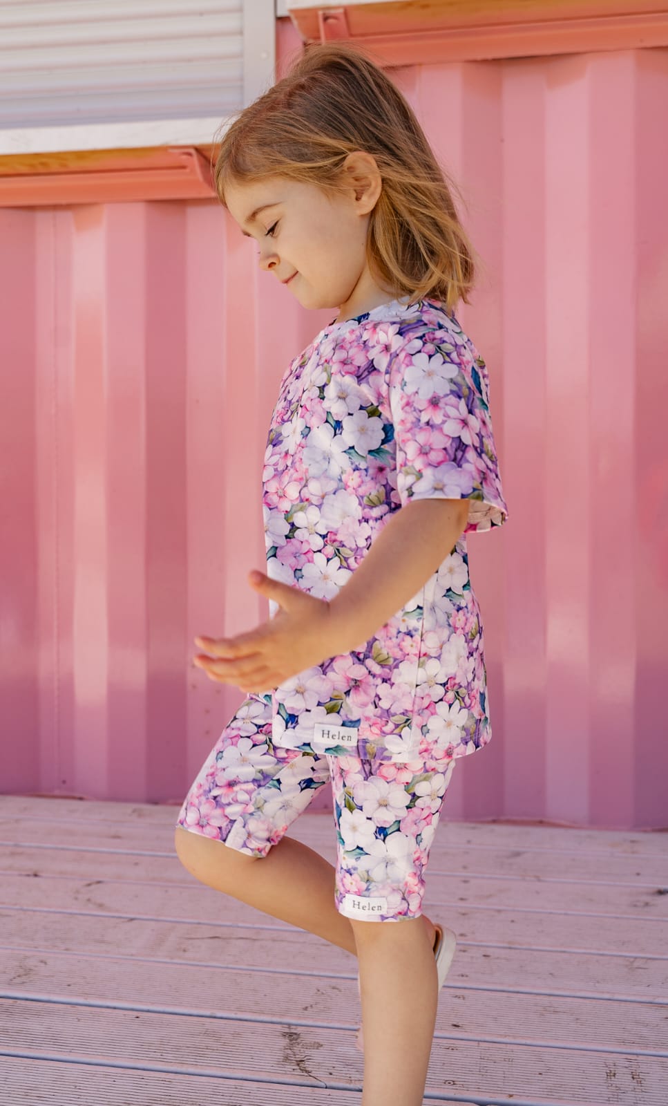 Little bow printed cycling shorts