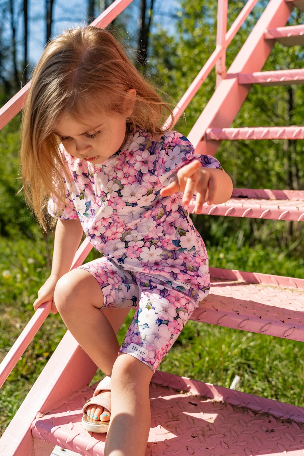 Little bow printed cycling shorts