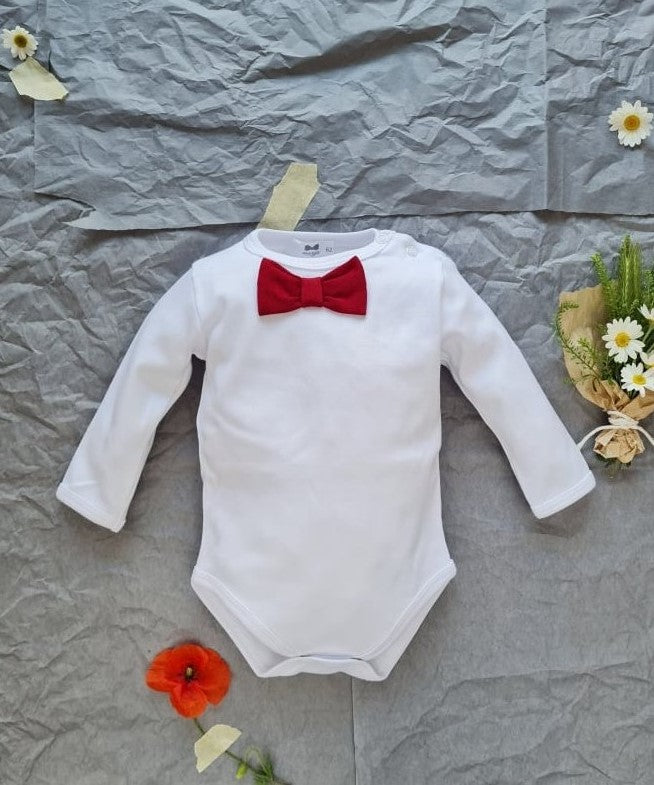 Long sleeve bodysuit with bow-tie Little Gentleman