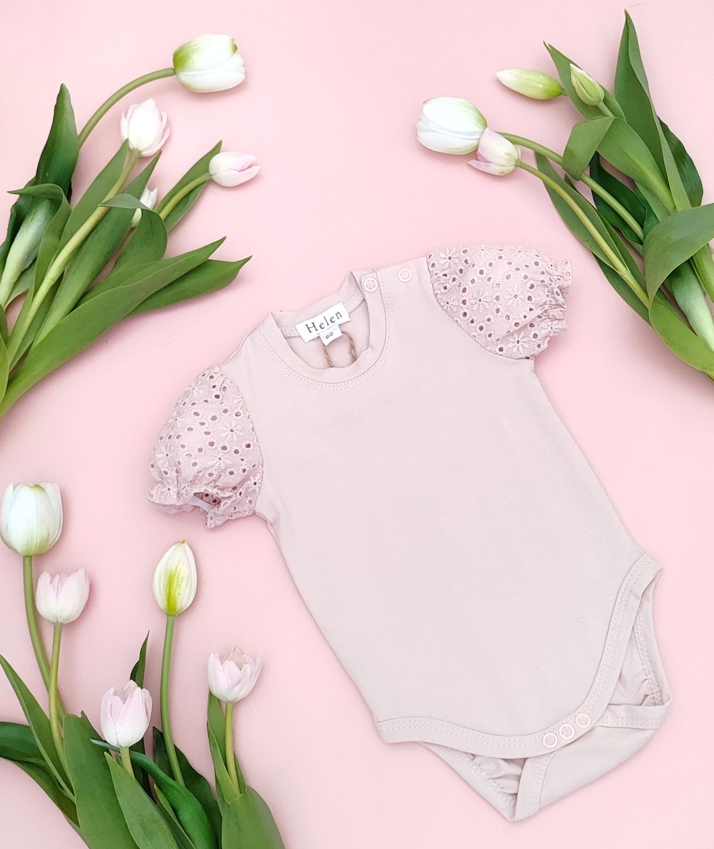 Short laced sleeve bodysuit