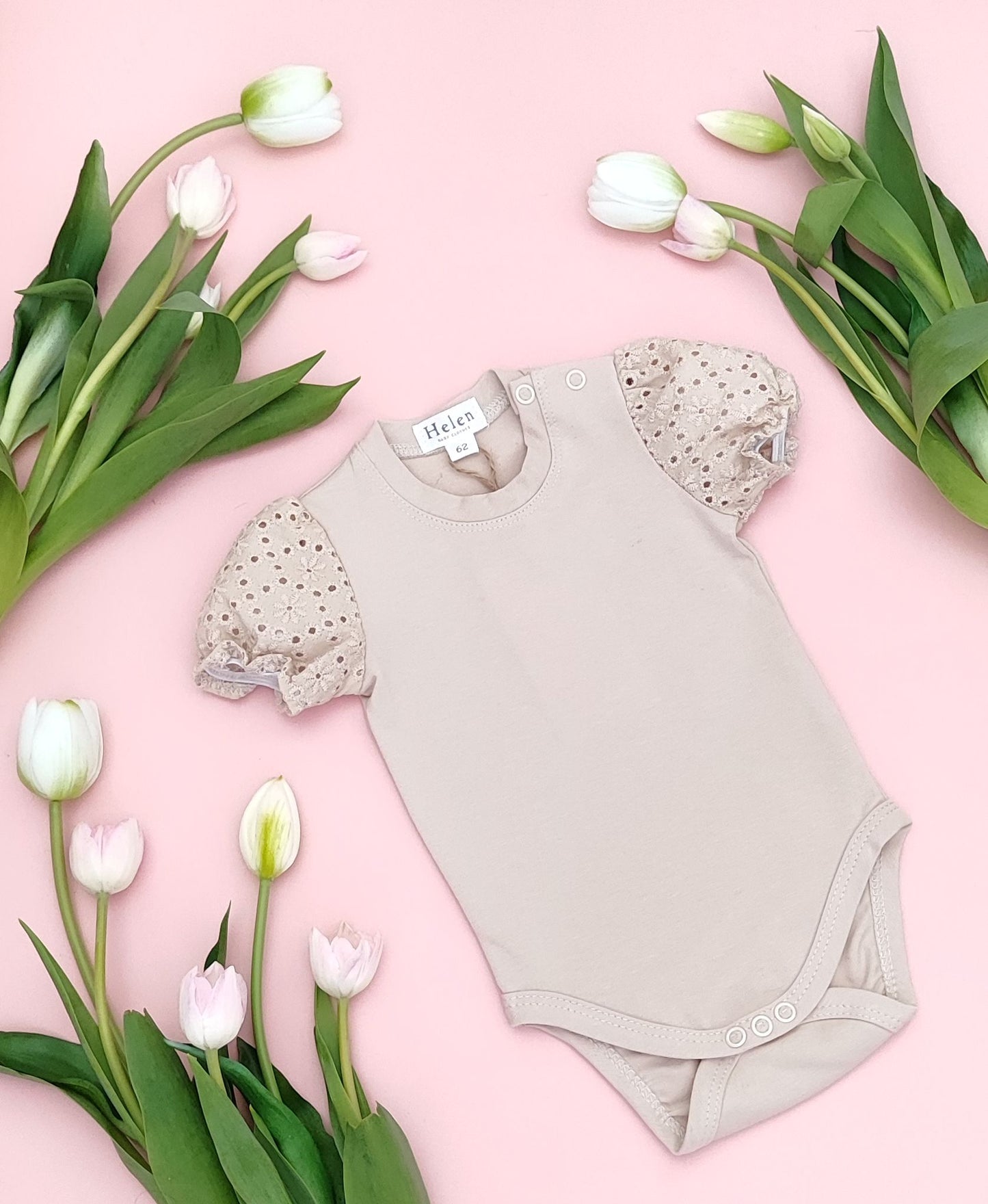 Short laced sleeve bodysuit
