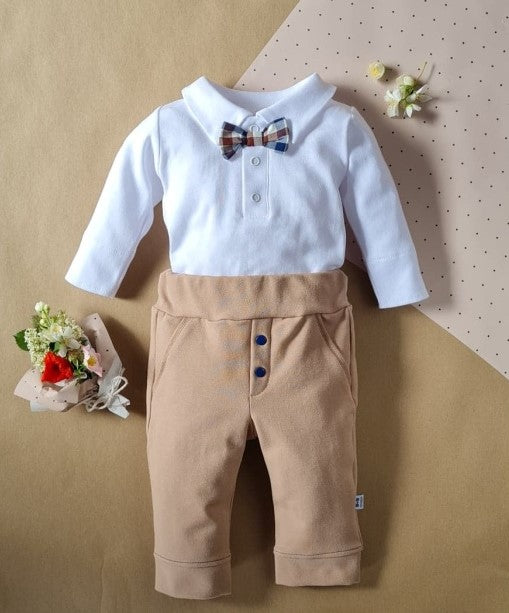 Long sleeve polo bodysuit Little Gentleman