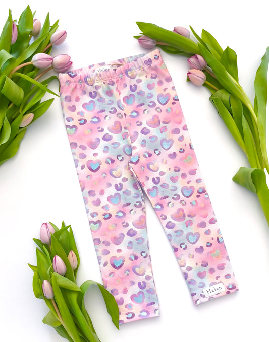 Rainbow hearts leggings