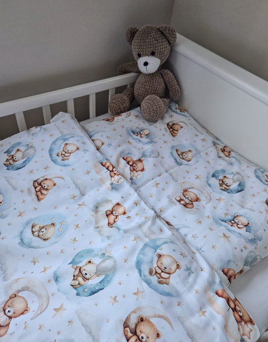 Sleeping bears - blue bedding set