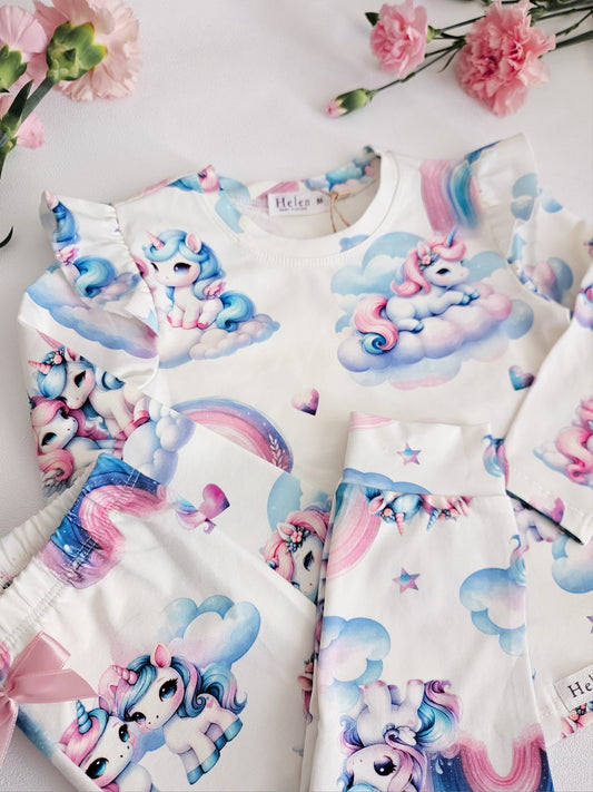 Rainbow unicorns - long sleeve pyjama