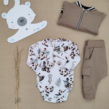 Printed bodysuit with buttons