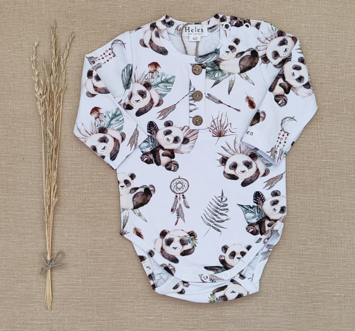 Printed bodysuit with buttons