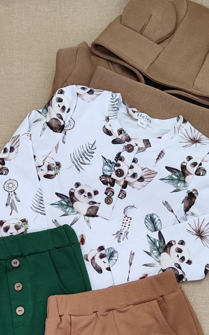 Printed top with buttons