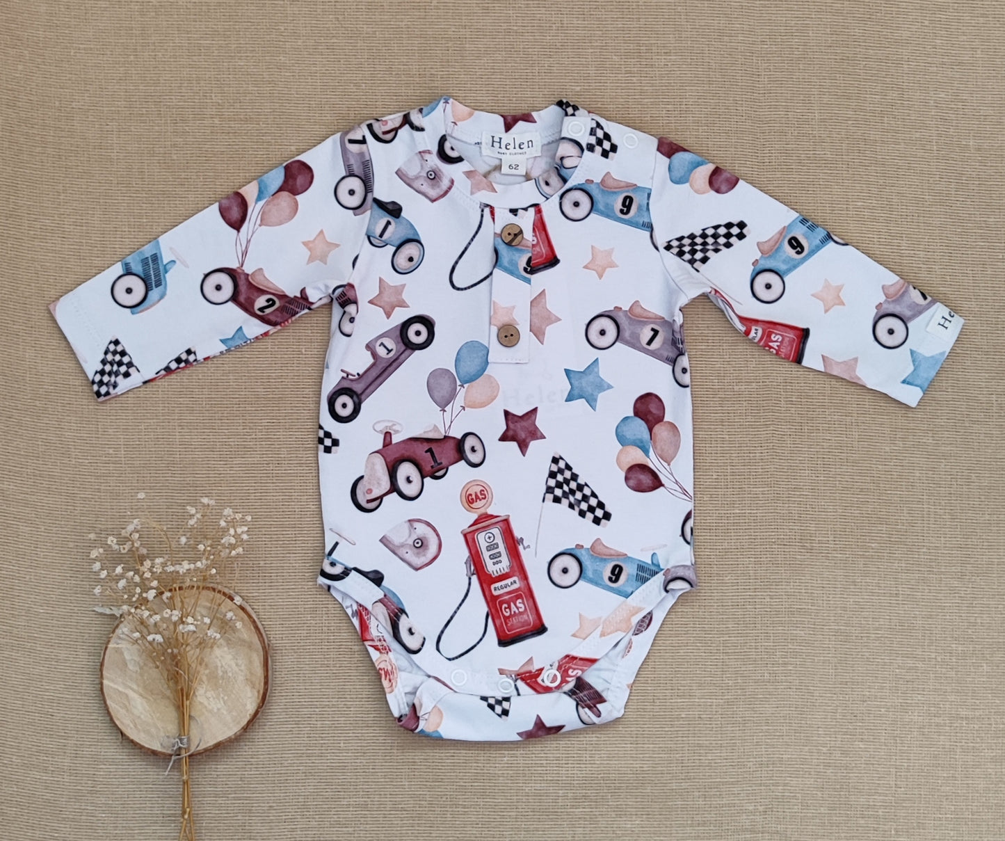 Printed bodysuit with buttons