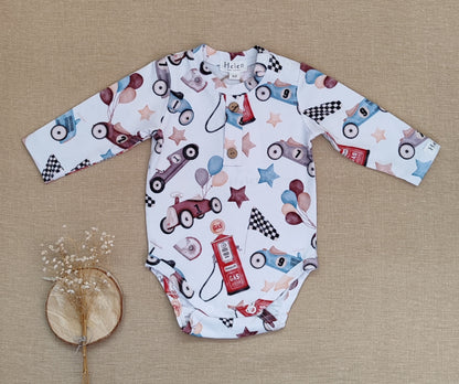 Printed bodysuit with buttons