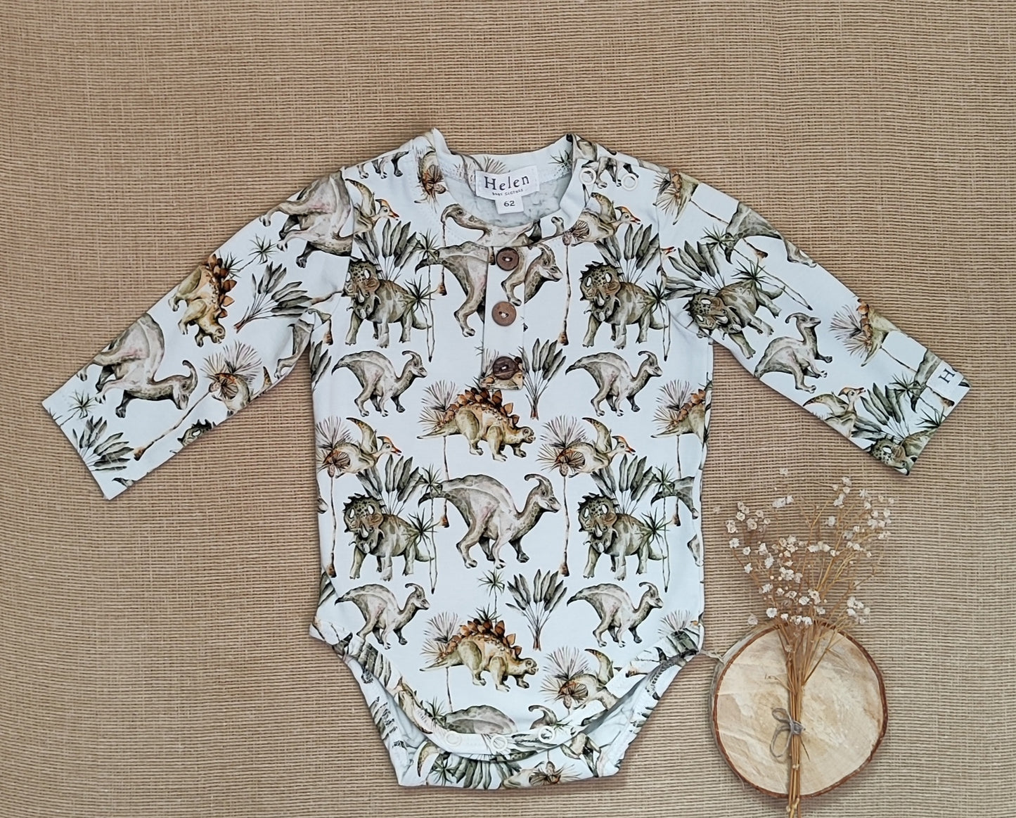 Printed bodysuit with buttons