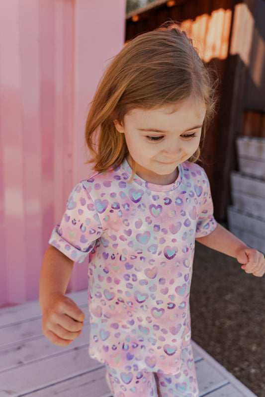 Rainbow hearts top