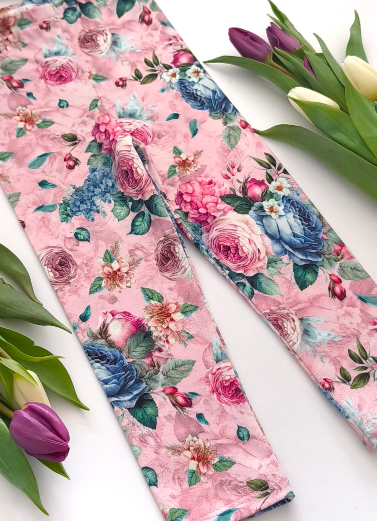 Denim roses leggings
