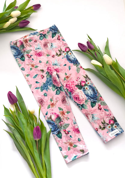 Denim roses leggings