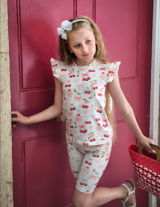Cherry print cycling shorts