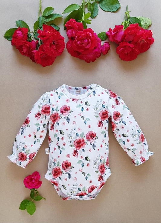 Mona rose long sleeve printed bodysuit